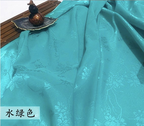 Floral Jacquard Satin Fabric: Two-Sided Antique Chinese Cosplay (59" Wide)
