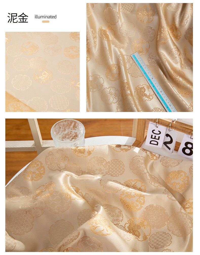 Nishijin Brocade Fabric: Japanese Gold Thread Upholstery, Costume, Decor (59"W)