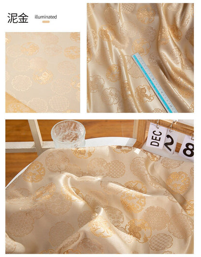 Nishijin Brocade Fabric: Japanese Gold Thread Upholstery, Costume, Decor (59"W)