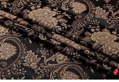 Peony Flower Brocade Fabric: 29.5"W Rayon Nylon Blend, Upholstery & Sewing By The Meter