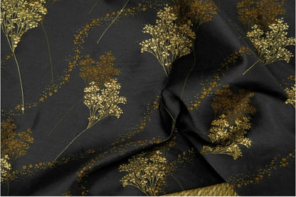 Tissu jacquard à fil doré : motif épis de blé rétro, 150 cm de large