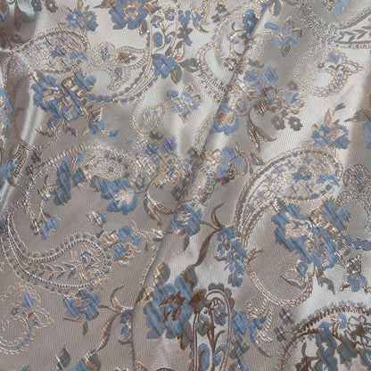 Gold Thread Jacquard Fabric: Retro Floral Upholstery, Costume, Decor
