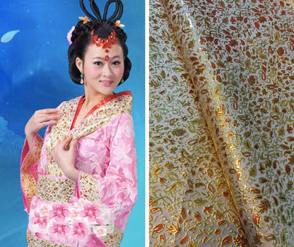 Metallic Paisley Brocade Fabric: Chinese Jacquard, 29.5" Wide