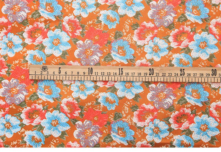 Floral Brocade Jacquard Fabric: 35"W Rayon Dress Fabric