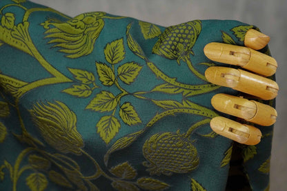 European Baroque Embossed Jacquard Fabric, Vintage Floral Brocade for Dressmaking and Gown, 58"Wide