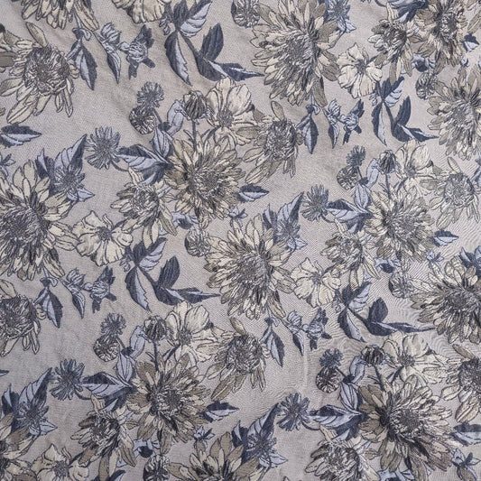 Tissu jacquard floral réversible : ameublement gaufré 3D, costumes, couture (61 po de large x 1 yard)