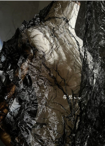 3D Texture Organza Fabric: Irregular Crystal Folds, 55"W French Style