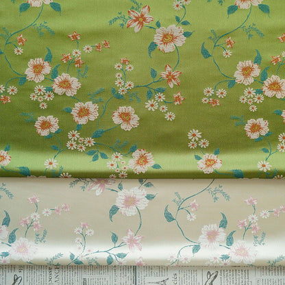 Floral Gold Thread Brocade Fabric - Luxury Jacquard Material, 58" Wide