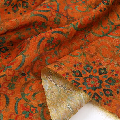 Chinese Geometric Baoxiang Pattern Shimmer Brocade Fabric ��� Shiny Floral Material for Cheongsam & D