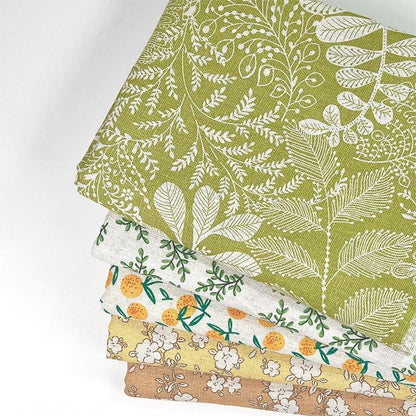 Tissu en coton et lin à imprimé floral : matériau de couture pour robes et ameublement (59 pouces)