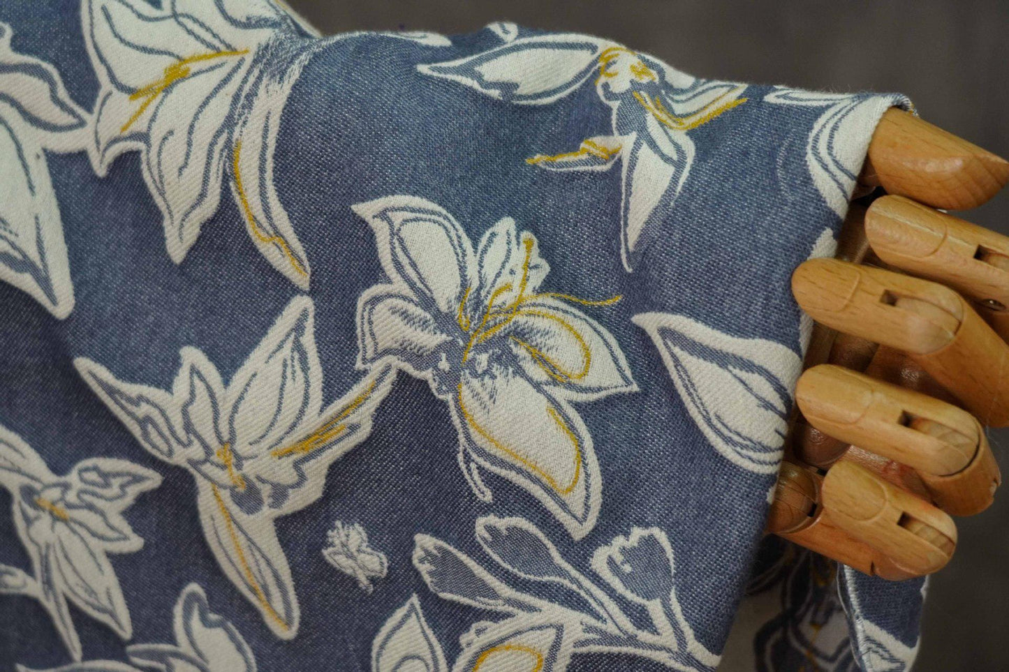 Jacquard Denim Fabric: 3D Reverse Design, Upholstery Sewing Material, 52"