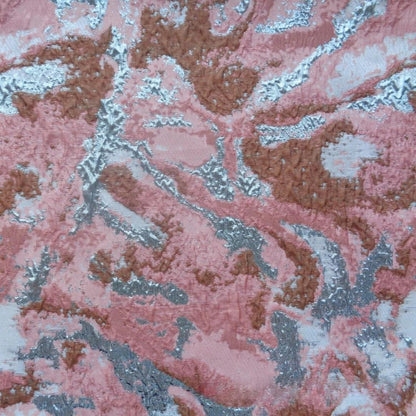 Tissu jacquard à motif ondulé : fil or et argent, tissu texturé pour robe (150 cm)