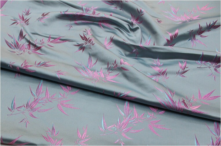 Bamboo Flower Silk Brocade Fabric: Quilting Sewing Upholstery (29.5" Wide)