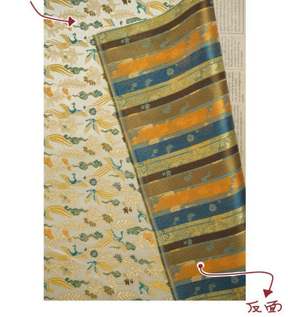 Tissu brocart Phoenix : mélange de rayonne de 150 cm de large, tissu pour robe d’empereur
