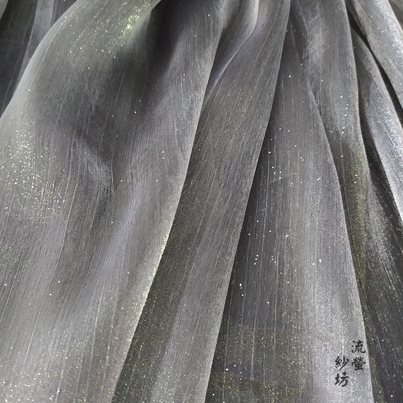 Glittering Space Galaxy Organza Fabric: Sheer Wedding Sewing Material