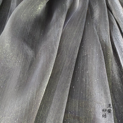 Glittering Space Galaxy Organza Fabric: Sheer Wedding Sewing Material