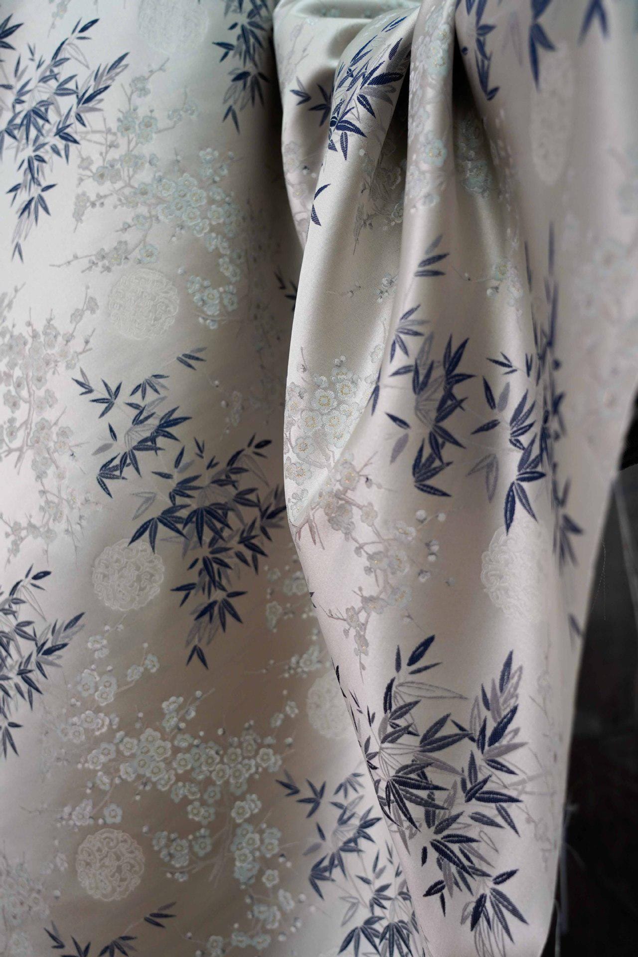Bamboo Plum Brocade Fabric: 59" Wide Rayon Blend, Costume & Decor