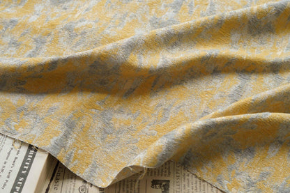 Gold Thread Jacquard Fabric: 3D Oil Painting Texture, 54" Wide