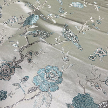 Tissu brocart jacquard Oiseau d'argent : Cheongsam, Qipao, Costume, Décoration (57 po de largeur)
