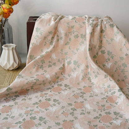 Rabbit Jacquard Velvet Fabric with Gold Thread - 59" Wide