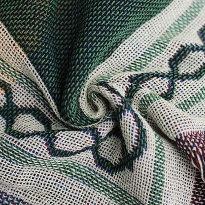 Vintage Floral Sofa Throw Blanket: European-Style Cotton Woven Rug