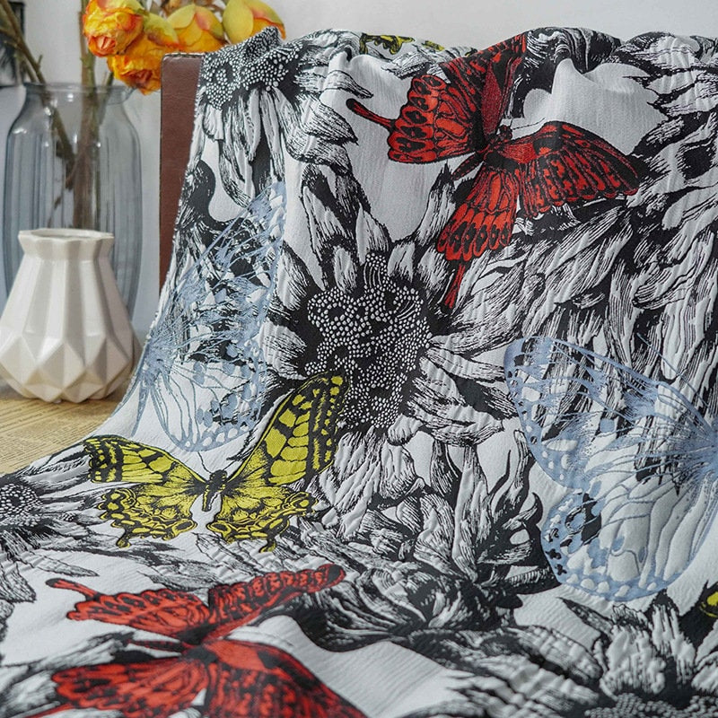 Butterfly Jacquard Fabric: Retro Drapery, Upholstery, Costume - 60"W