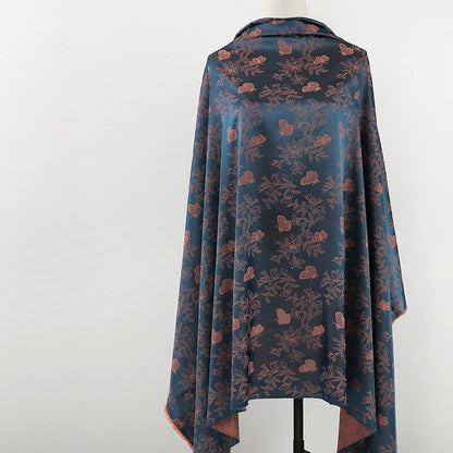 Floral Tea Silk Satin Fabric - 59"W Digital Print