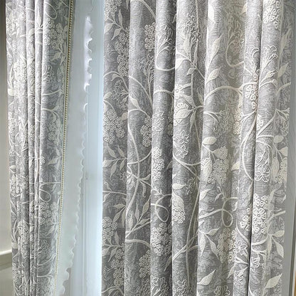 Luxury Blue Chenille Jacquard Curtain Fabric ��� High Blackout Drapery Material, 114��� Height, Sold by the Meter, Cont