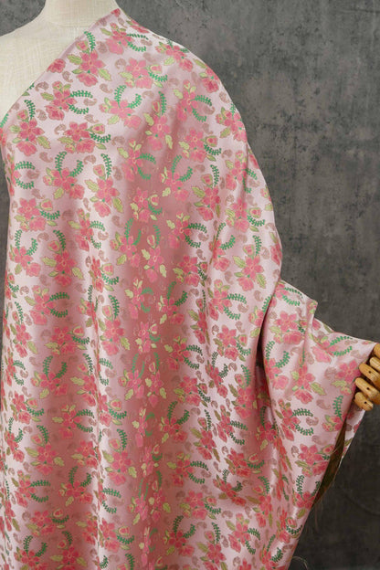 Peach Reverse Jacquard Fabric: 3D Upholstery, Costume, Decor - 66"W