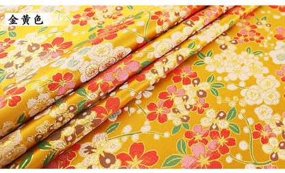 Cherry Blossom Jacquard Fabric: 59" Wide Silk Rayon Brocade