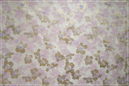 Metallic Floral Jacquard Fabric: Bronzing Gold Thread, 57" Wide