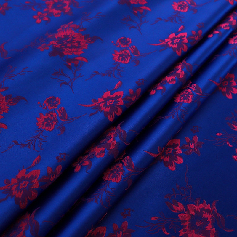 Floral Brocade Fabric: 29.5"W Rayon Sewing & Quilting Material
