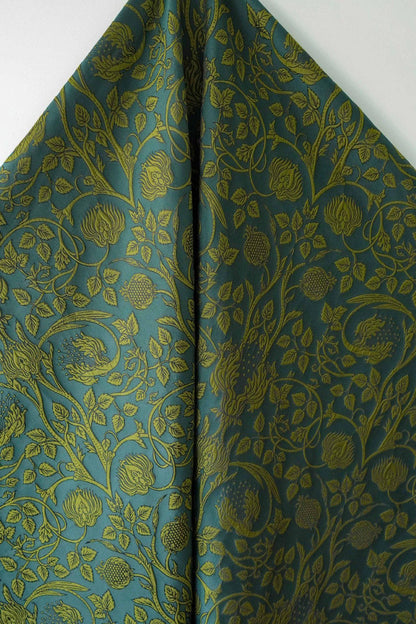 European Baroque Embossed Jacquard Fabric, Vintage Floral Brocade for Dressmaking and Gown, 58"Wide