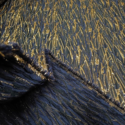 Metallic 3D Texture Jacquard Fabric: 56" Wide Polyester Blend