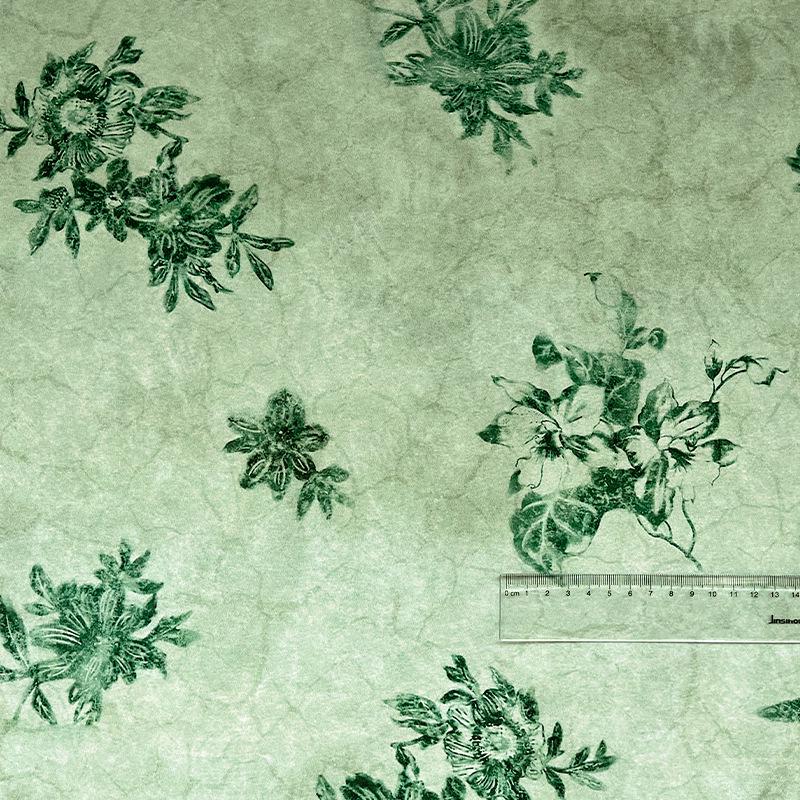 Celadon Floral Cotton Fabric ��� Elegant Sewing Materi" Wide