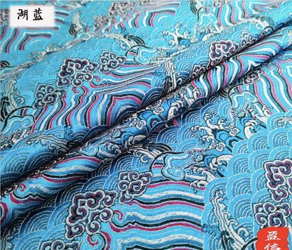 Ocean Waves Silk Rayon Brocade Fabric: 59" Wide Sewing Material