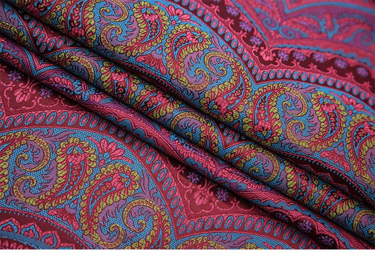 Paisley Brocade Fabric: Indian Rayon for Crafts & Upholstery