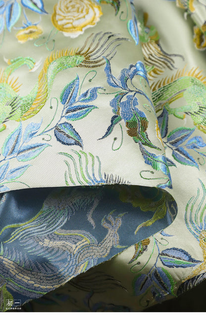 Dragon Jacquard Fabric: 59"W Polyester Damask for Sewing & Decor