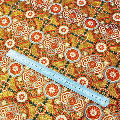 Tissu brocart de soie chinois : 147 cm de large, motif Sihe pour la couture et la décoration