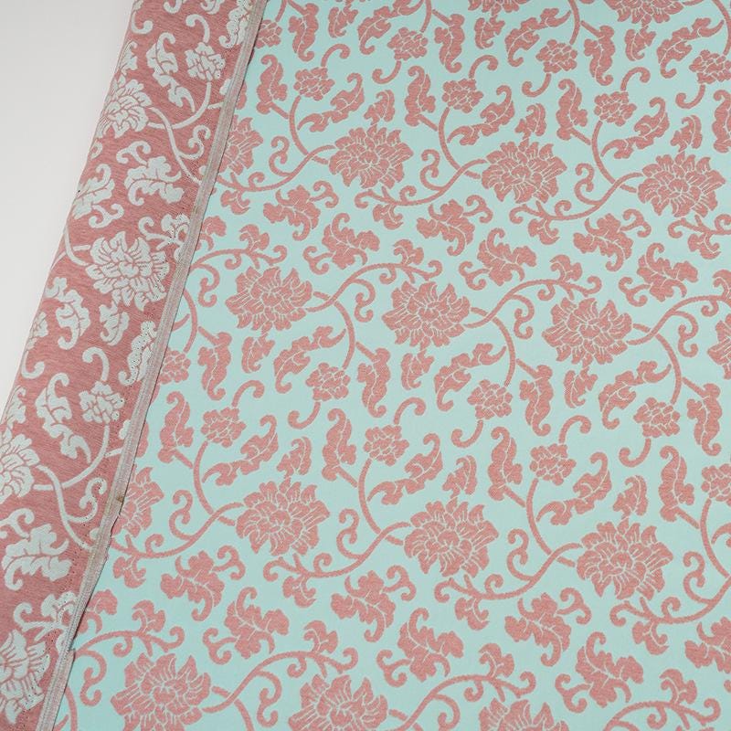 Tissu velours brocart élégant à volutes de lotus – Matière luxueuse et épaisse pour hauts et gilets de style chinois, 59