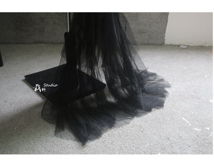 3D Flounced Lace Mesh Fabric, Wedding Gown Design, 60x85cm