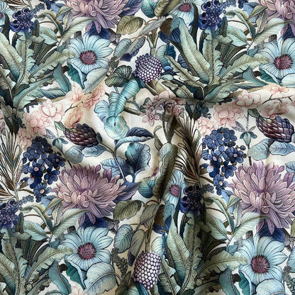 Floral Cotton Fabric: 59"W Vintage Style Sewing & Upholstery
