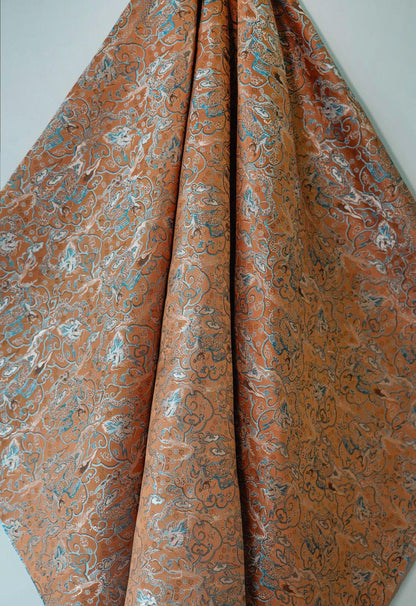 Handmade Silk Brocade Fabric: Chinese Song Dynasty Style, 59" Wide