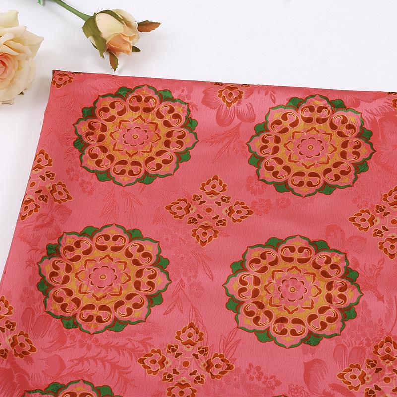Floral Baoxiang Print Rayon Silk Fabric - 59" Wide