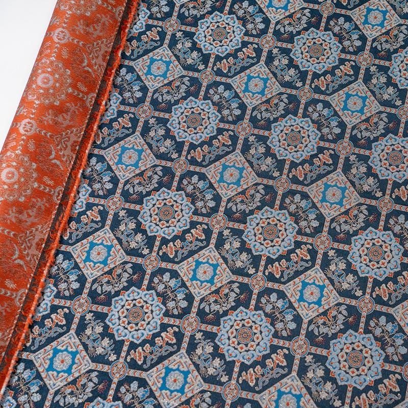 Tissu jacquard satiné brocart Song : style tibétain, matériau pour gilet Hanfu