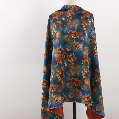 Butterfly Print Tea Silk Satin Fabric - 59"W Upholstery & Costume