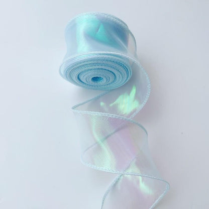 Gradient Organza Ribbon: 4cm Sheer Fishtail Fabric, 10 Yards