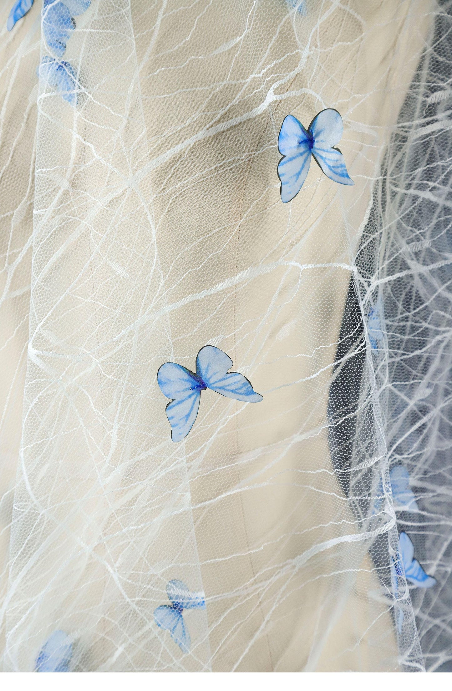 Butterfly Embroidered Sequin Tulle Mesh Fabric - 62" Wide