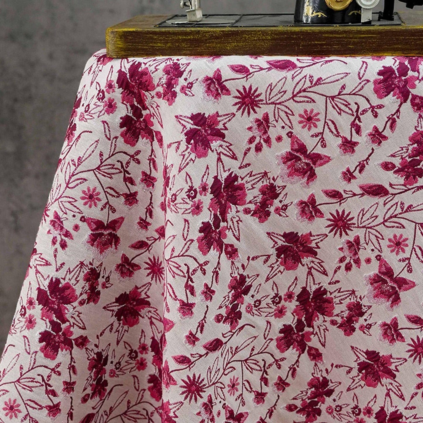 Floral Jacquard Fabric ��� Gold & Silver Threa" Wide