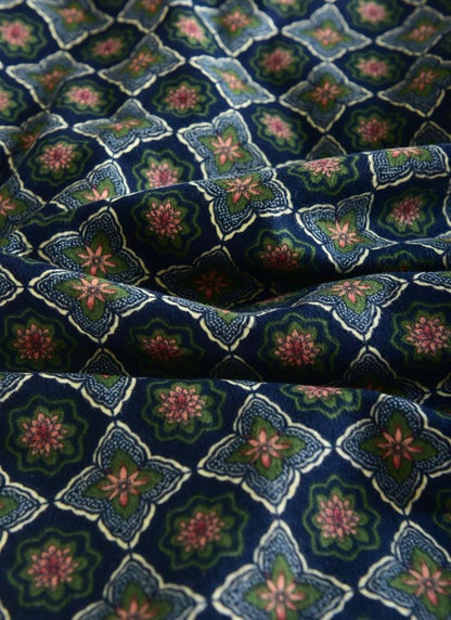 Japanese Cotton Fabric: Lattice Floral Print, Kimono Dress Fabric